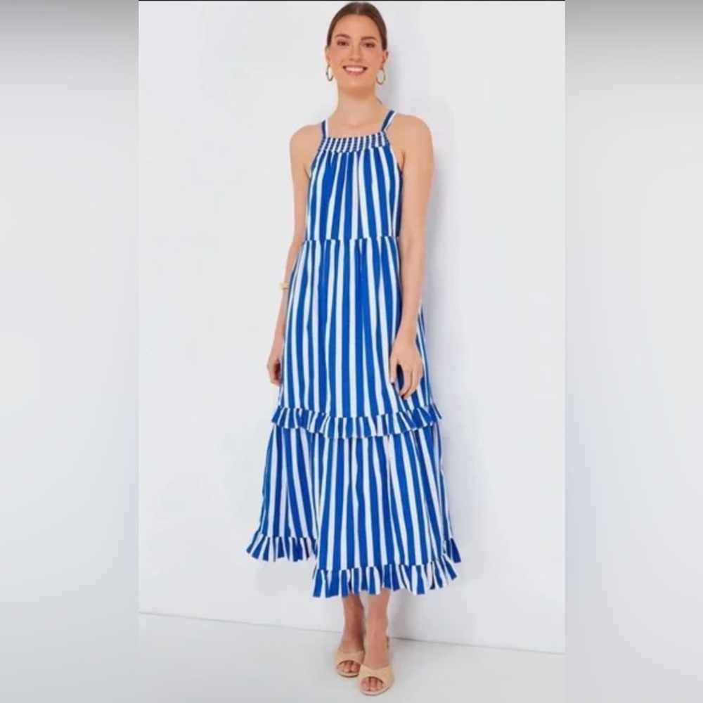 Tuckernuck Pomander Place Dress NWT XXL Blue Stripe Avondale Maxi Resort